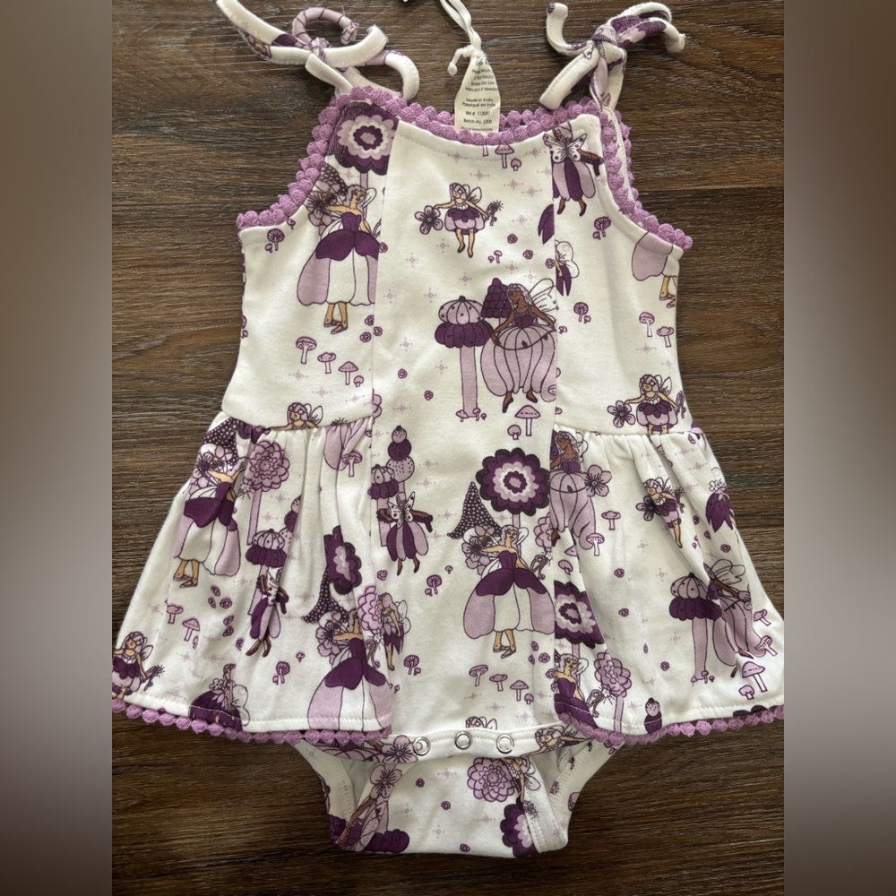 NWT Kate Quinn Purple Fairy Print Baby Dress 12-18 months - Picture 2 of 5